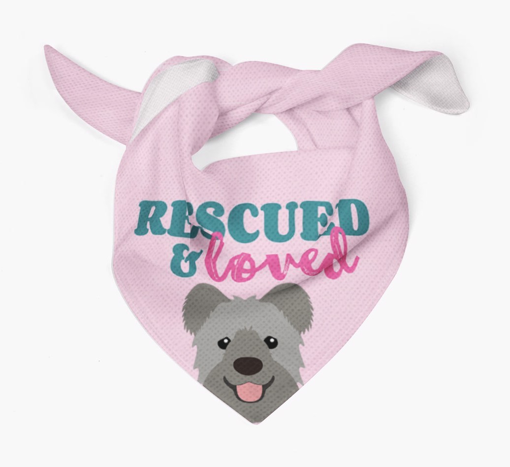'Rescued and Loved' - Personalized {breedFullName} Bandana