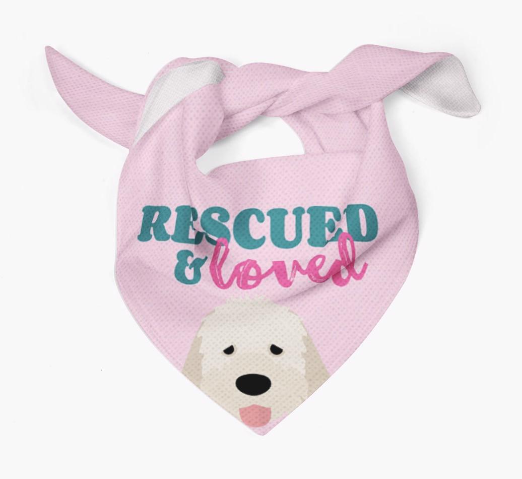 'Rescued and Loved' - Personalized {breedFullName} Bandana