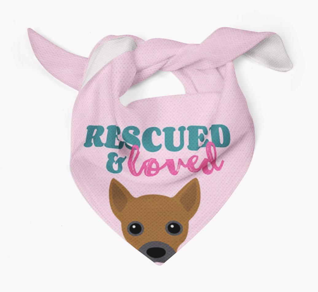 'Rescued and Loved' - Personalized {breedFullName} Bandana