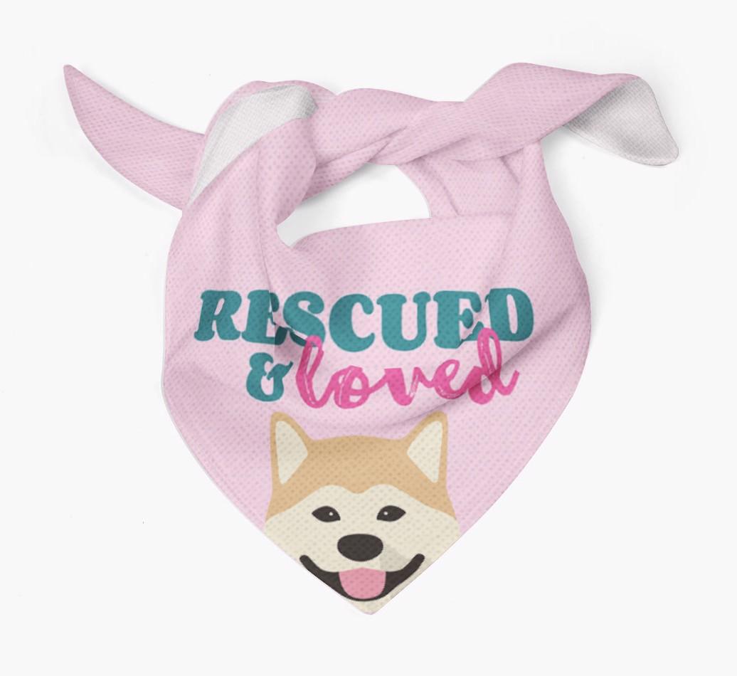 'Rescued and Loved' - Personalized {breedFullName} Bandana