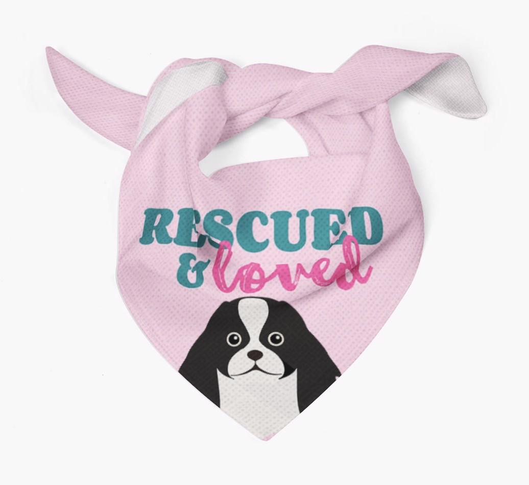 'Rescued and Loved' - Personalized {breedFullName} Bandana
