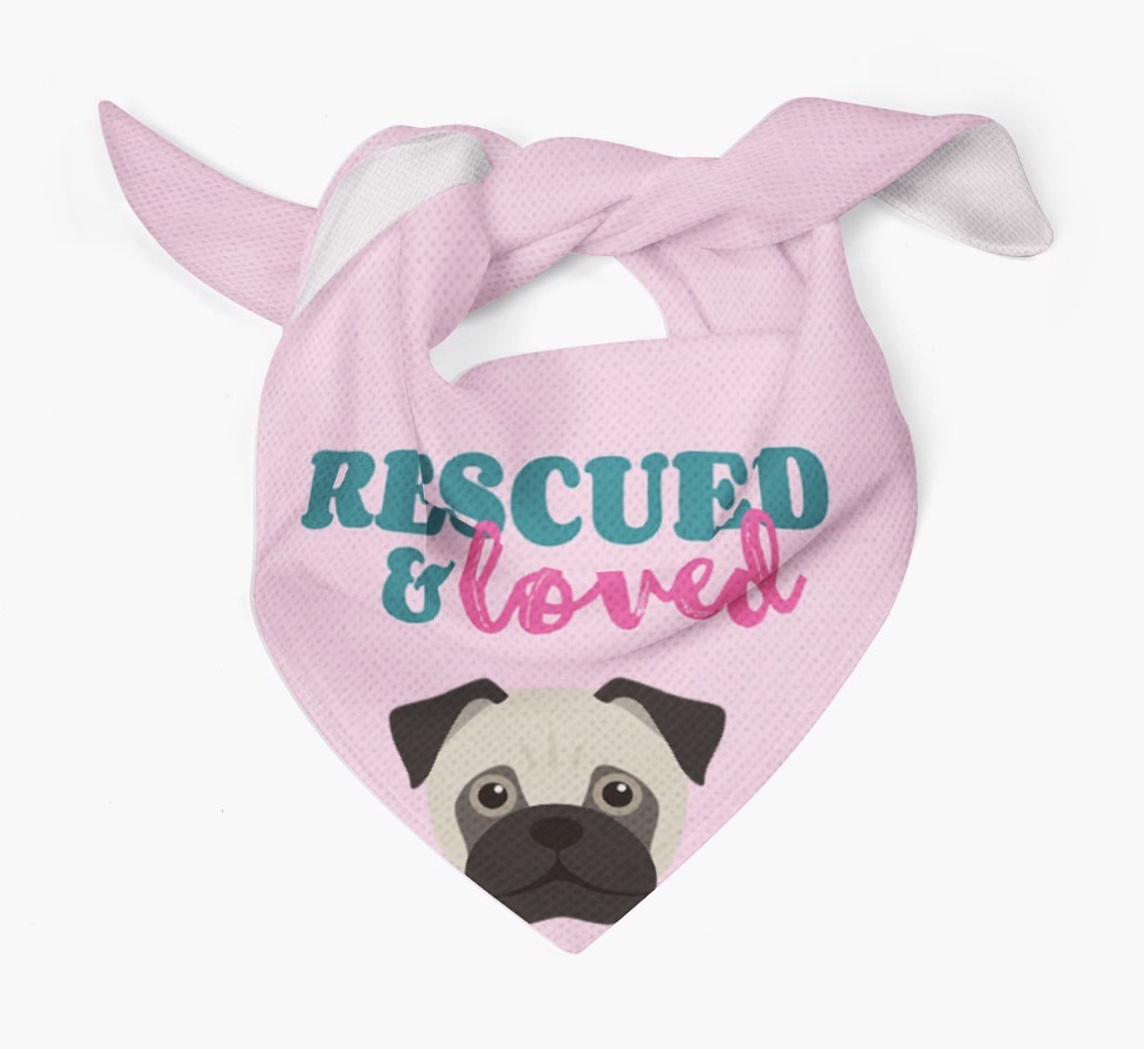 'Rescued and Loved' - Personalized {breedFullName} Bandana