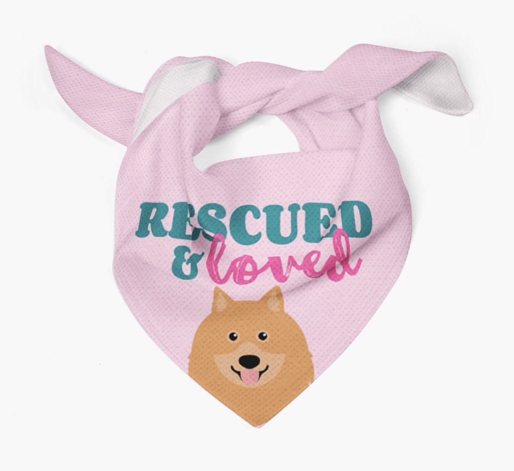 'Rescued and Loved' - Personalized {breedFullName} Bandana