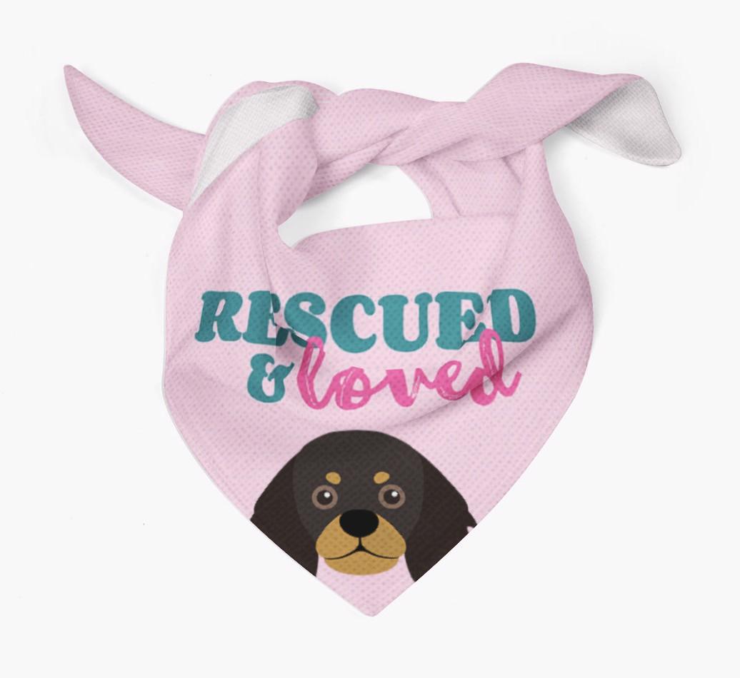 'Rescued and Loved' - Personalized {breedFullName} Bandana
