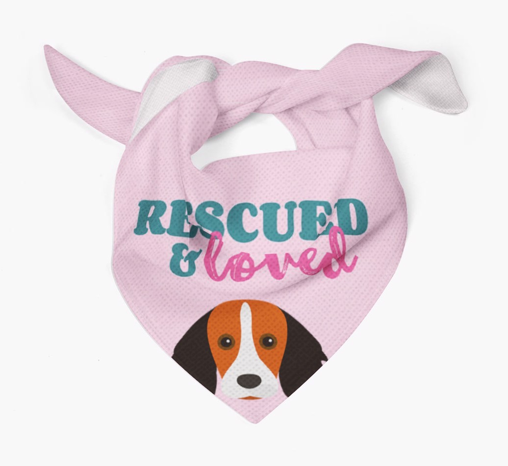 'Rescued and Loved' - Personalized {breedFullName} Bandana