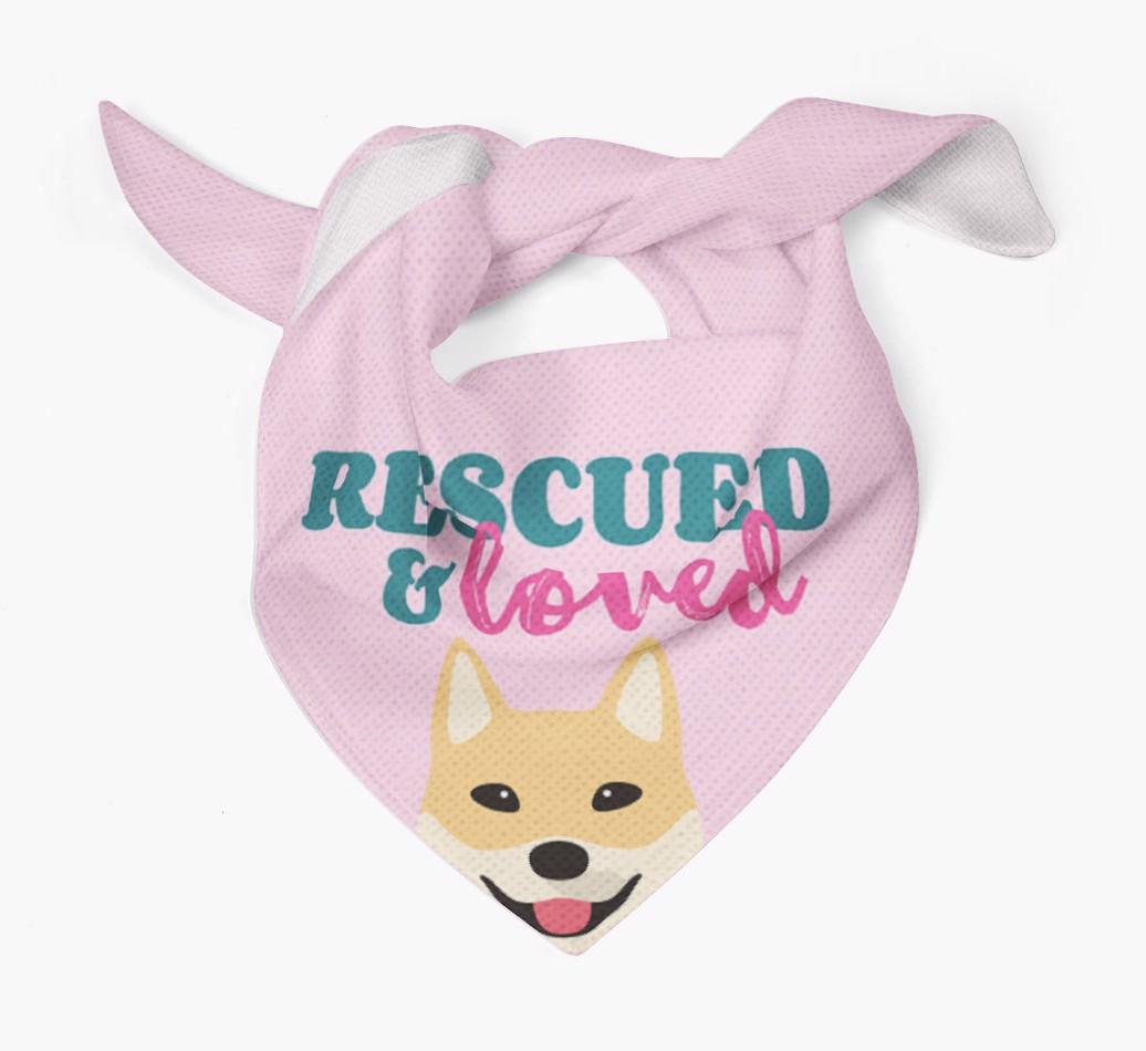 'Rescued and Loved' - Personalized {breedFullName} Bandana