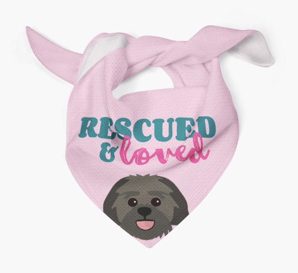 'Rescued and Loved' - Personalized {breedFullName} Bandana