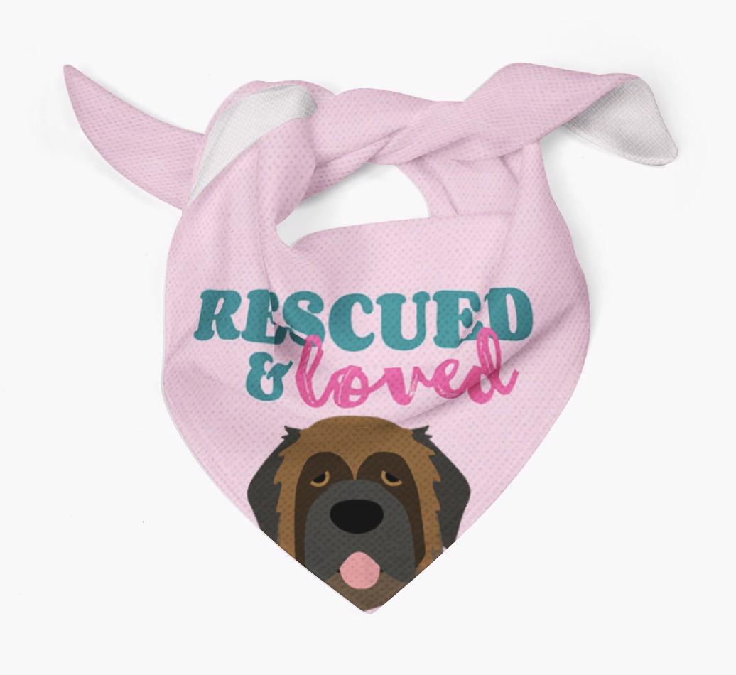 'Rescued and Loved' - Personalized {breedFullName} Bandana