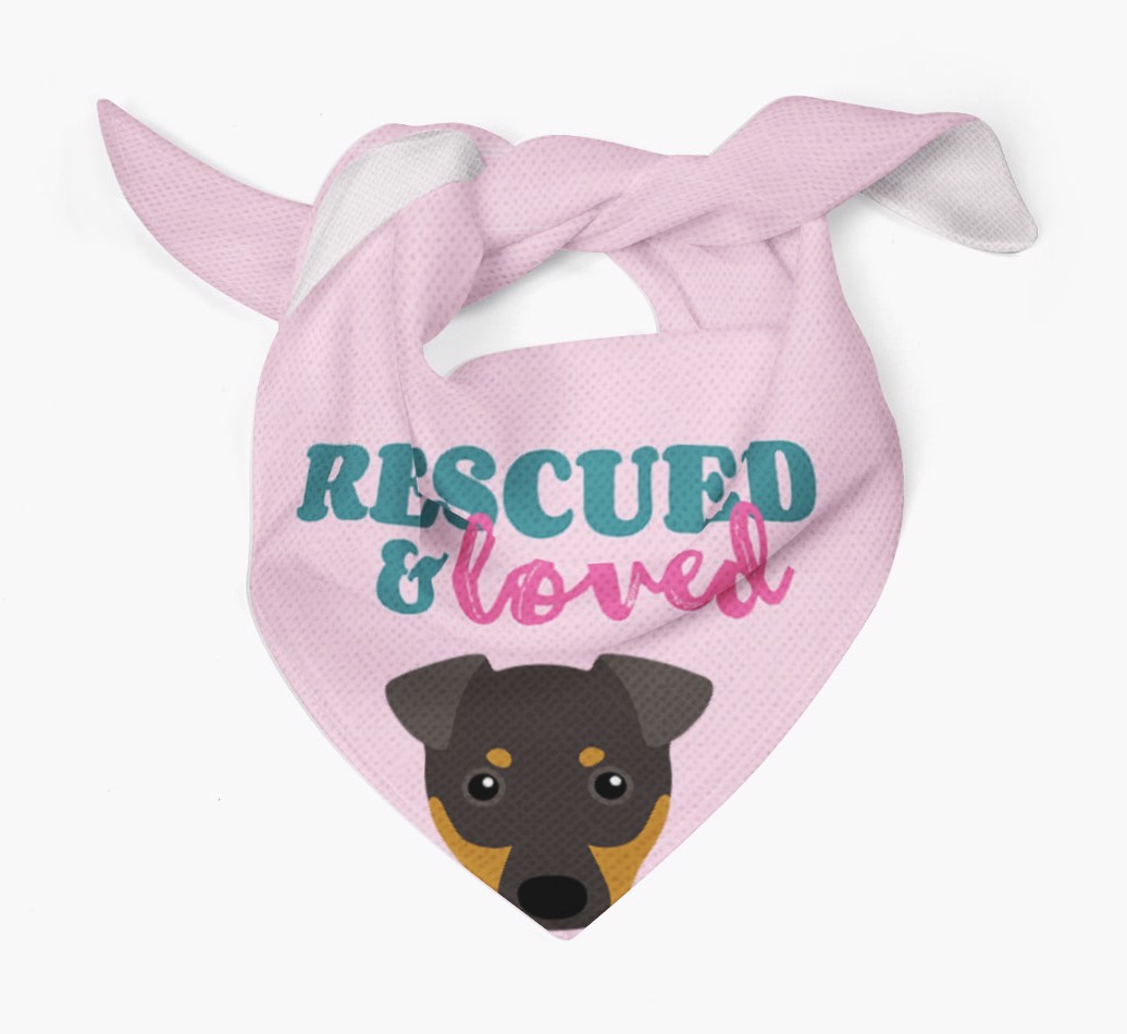 'Rescued and Loved' - Personalized {breedFullName} Bandana