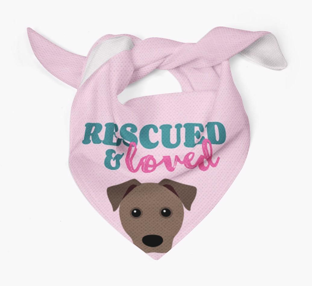 'Rescued and Loved' - Personalised {breedFullName} Bandana