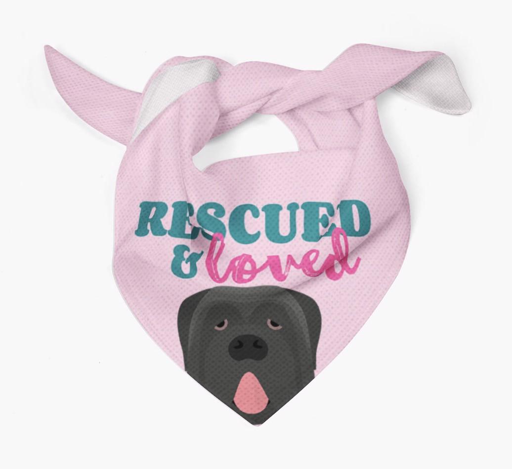 'Rescued and Loved' - Personalized {breedFullName} Bandana