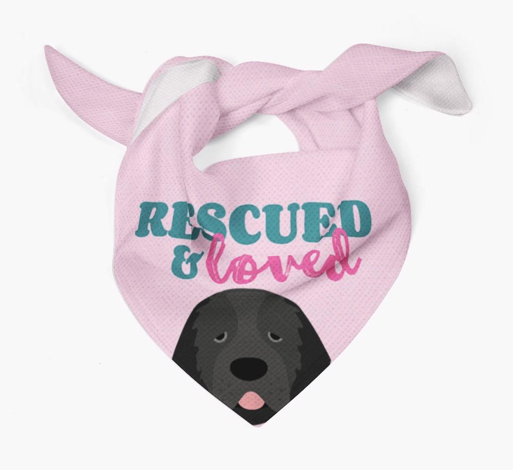 'Rescued and Loved' - Personalized {breedFullName} Bandana