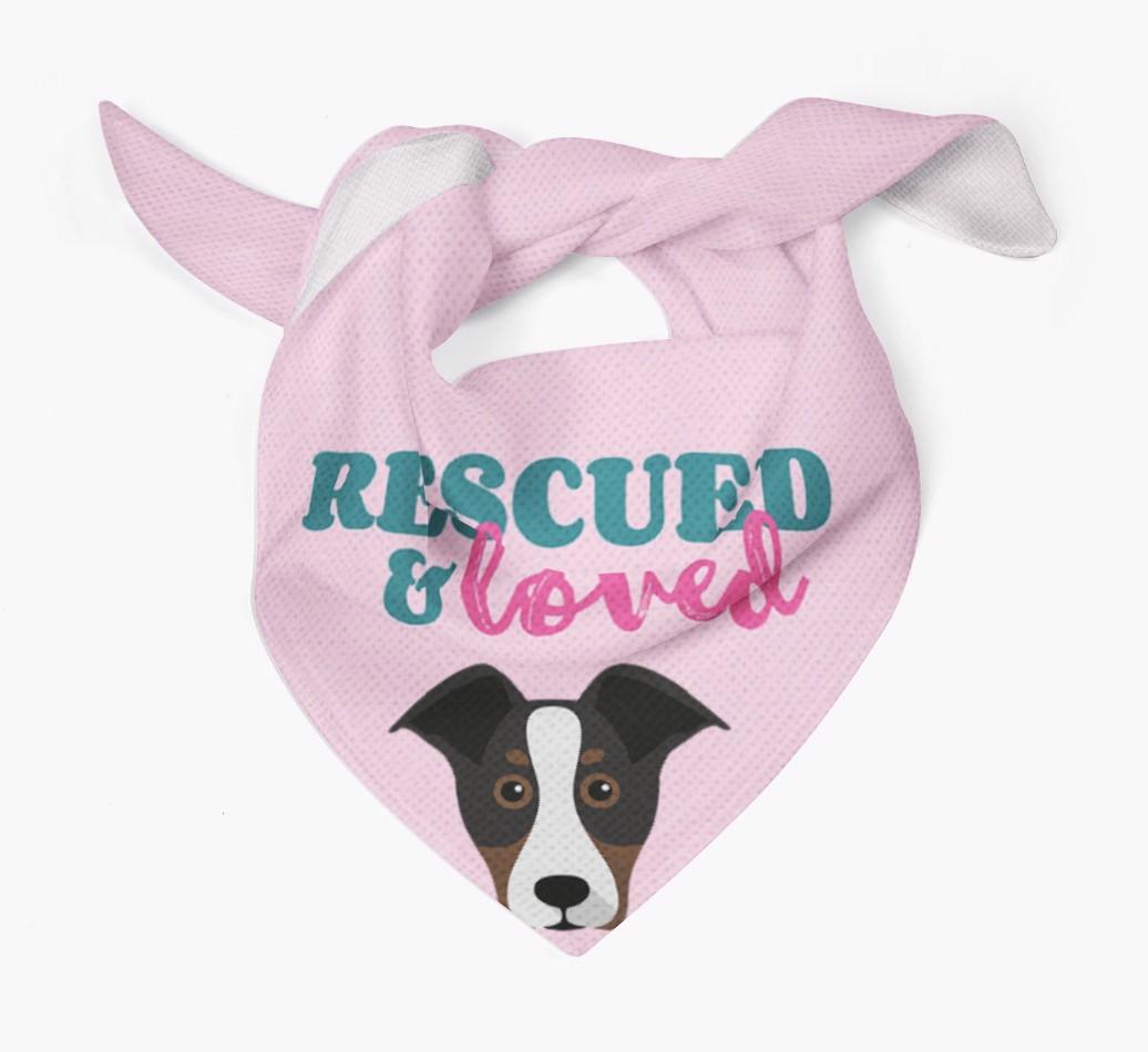 'Rescued and Loved' - Personalized {breedFullName} Bandana