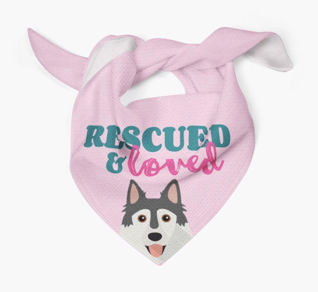 'Rescued and Loved' - Personalized {breedFullName} Bandana