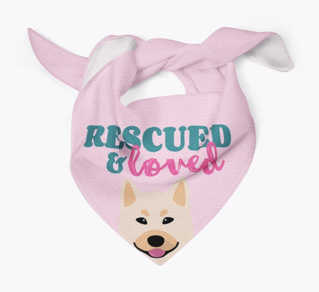 'Rescued and Loved' - Personalized {breedFullName} Bandana