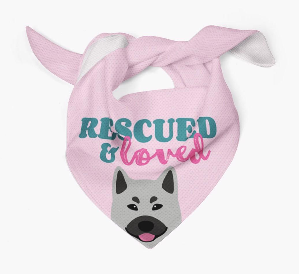 'Rescued and Loved' - Personalized {breedFullName} Bandana