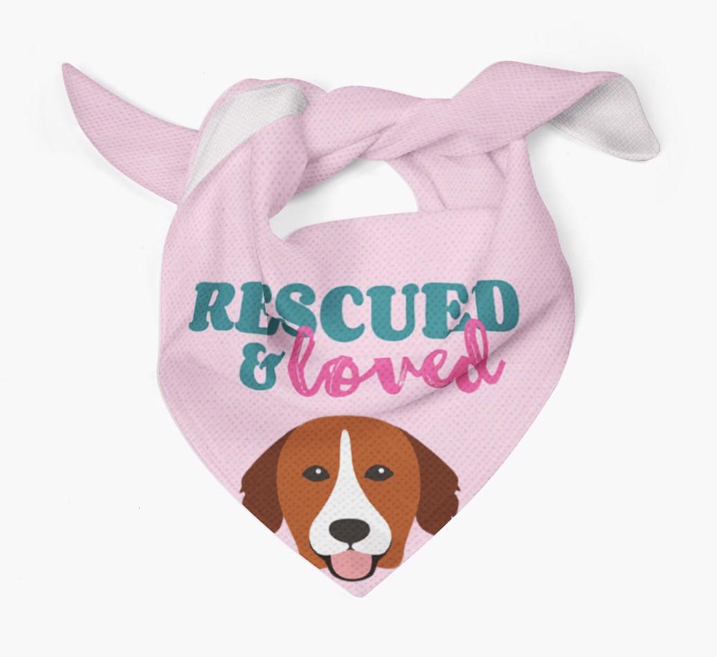 'Rescued and Loved' - Personalized {breedFullName} Bandana