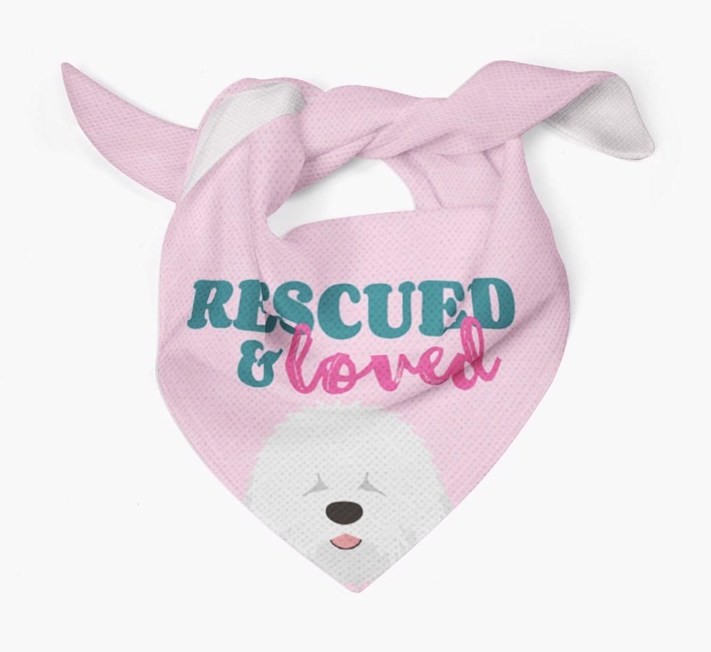 'Rescued and Loved' - Personalized {breedFullName} Bandana