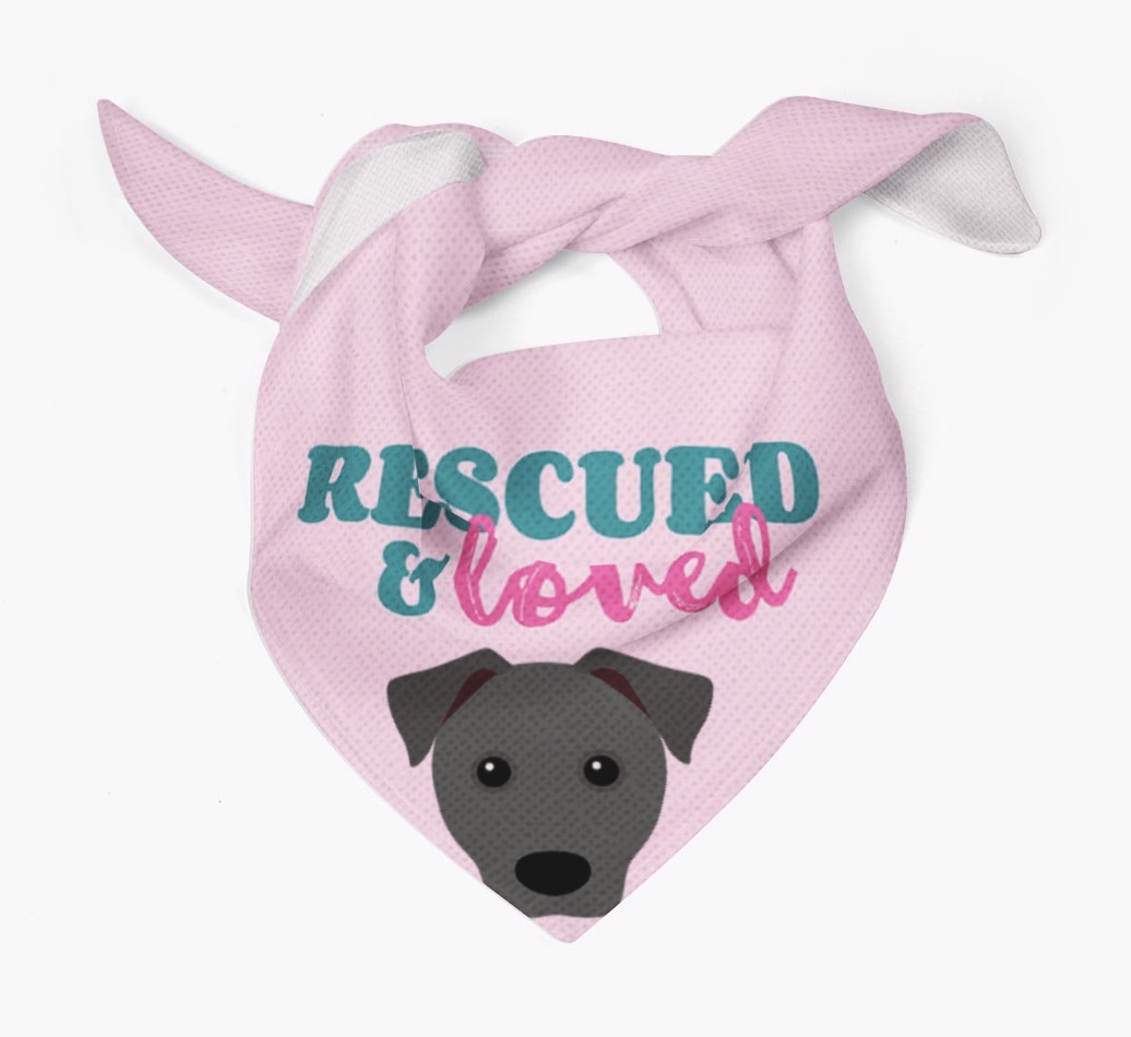 'Rescued and Loved' - Personalized {breedFullName} Bandana