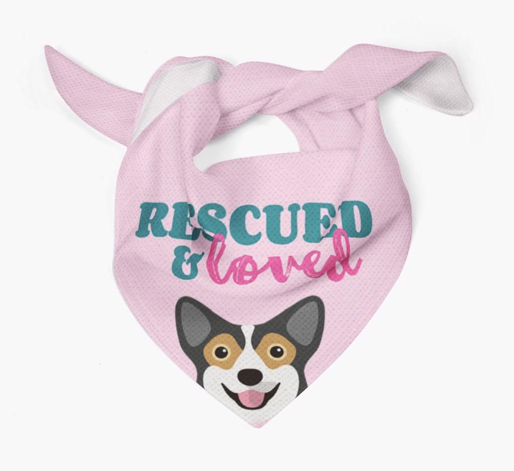 'Rescued and Loved' - Personalized {breedFullName} Bandana