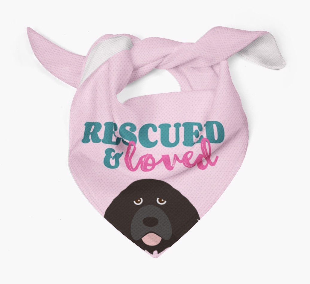 'Rescued and Loved' - Personalized {breedFullName} Bandana