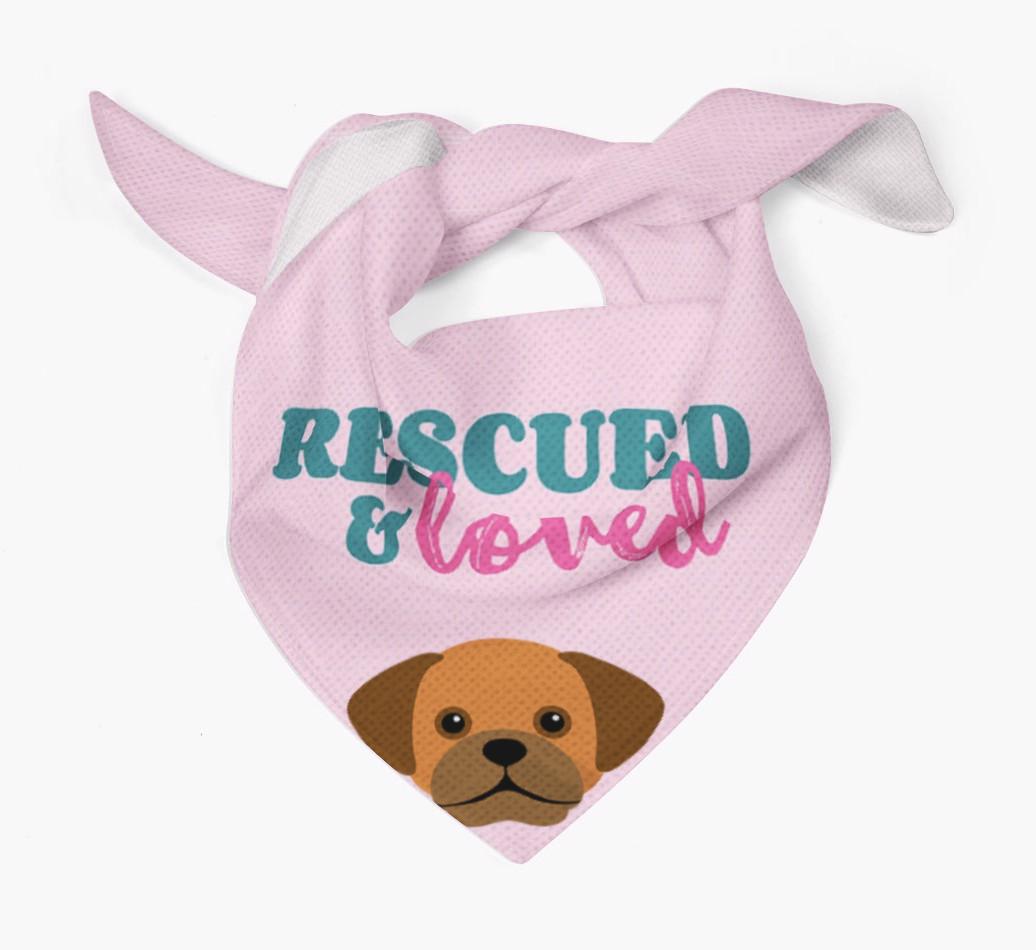 'Rescued and Loved' - Personalized {breedFullName} Bandana