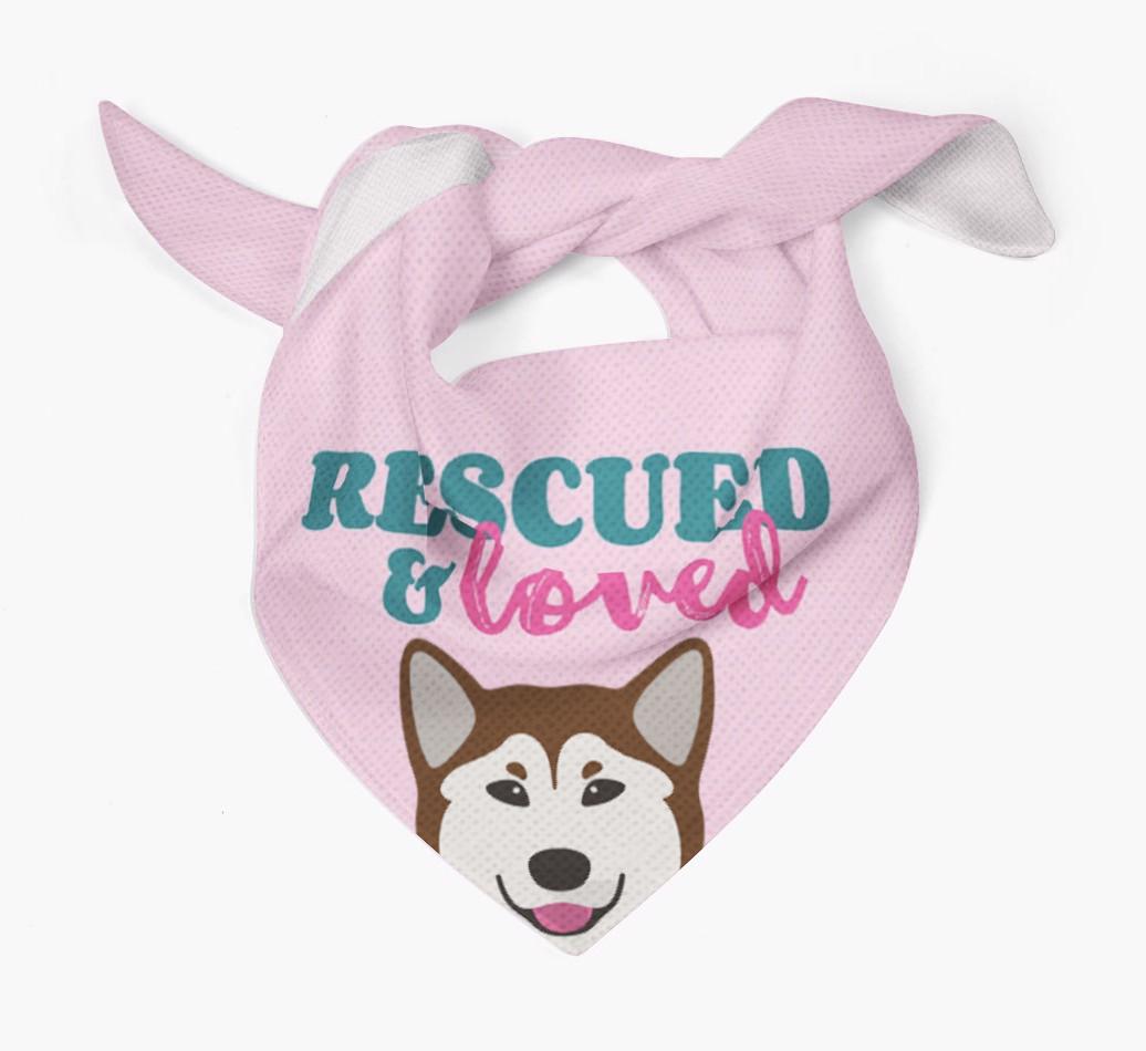 'Rescued and Loved' - Personalized {breedFullName} Bandana