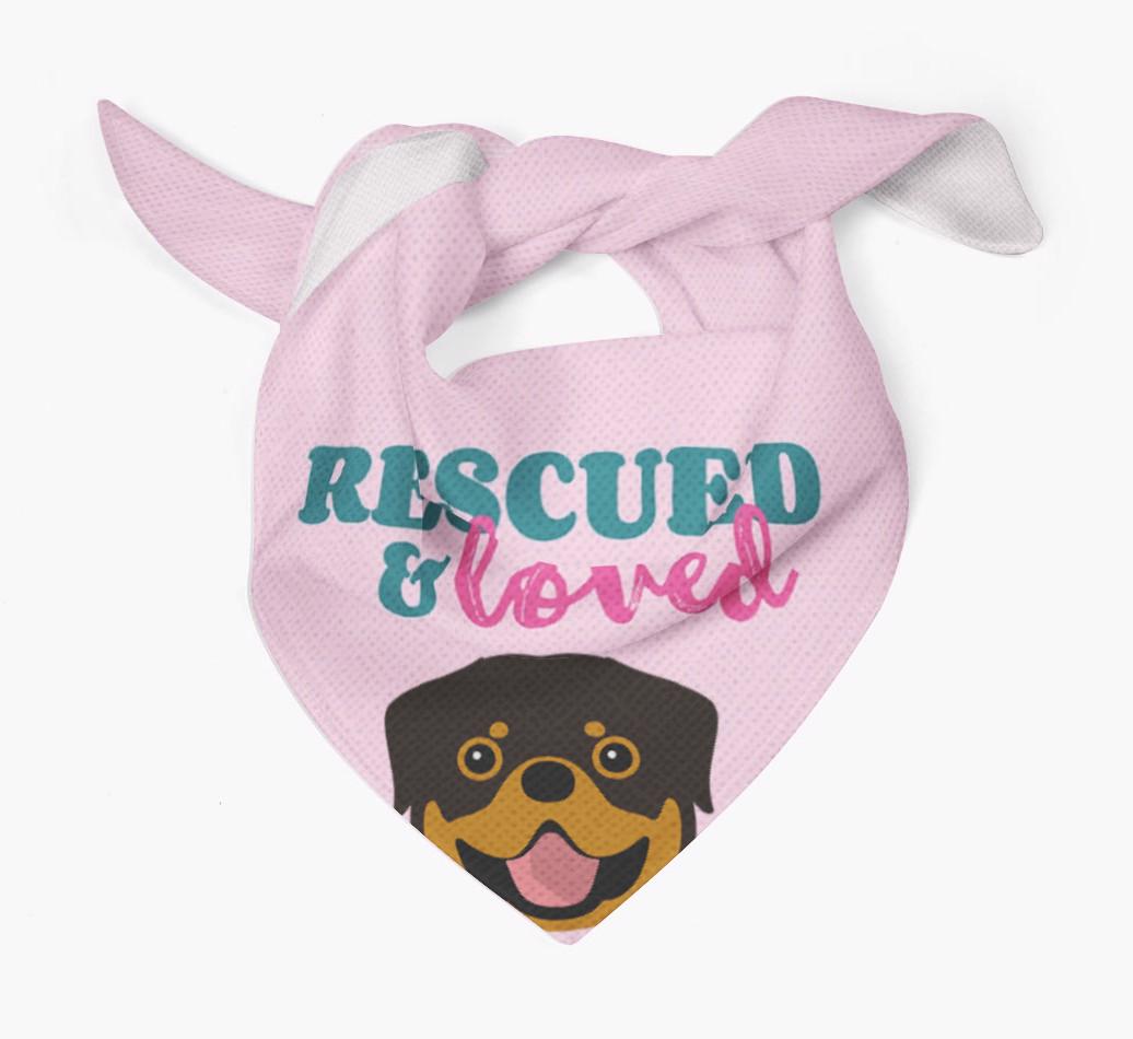 'Rescued and Loved' - Personalized {breedFullName} Bandana