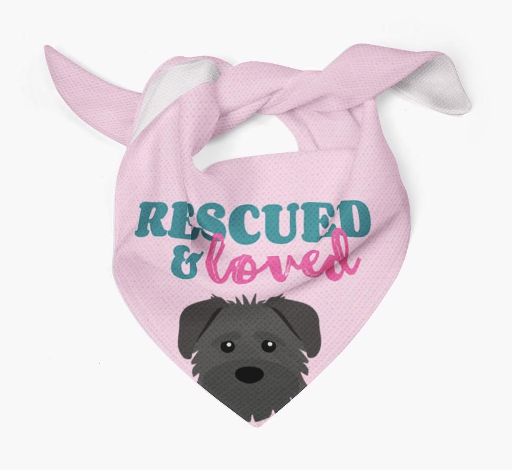 'Rescued and Loved' - Personalized {breedFullName} Bandana