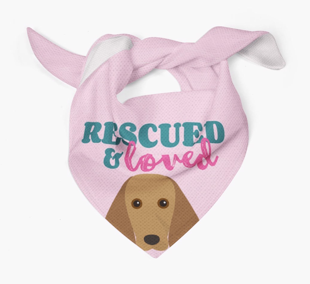 'Rescued and Loved' - Personalized {breedFullName} Bandana