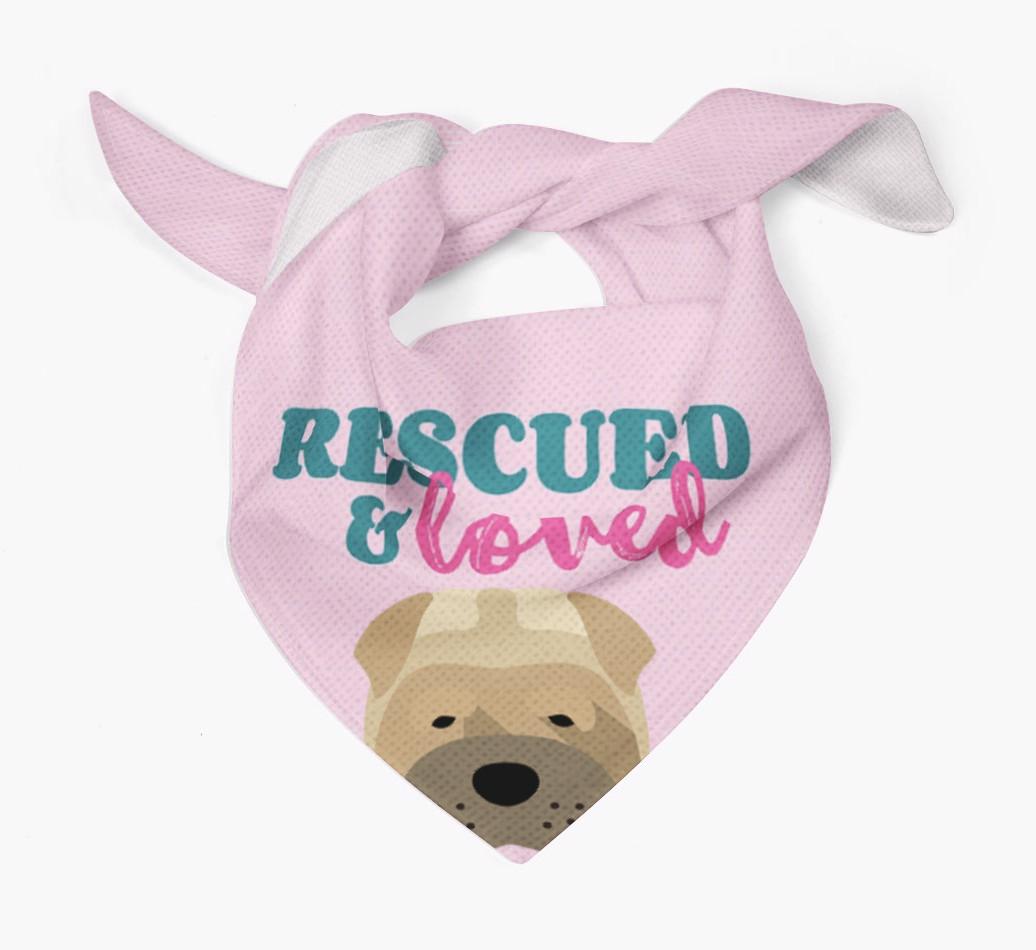 'Rescued and Loved' - Personalized {breedFullName} Bandana