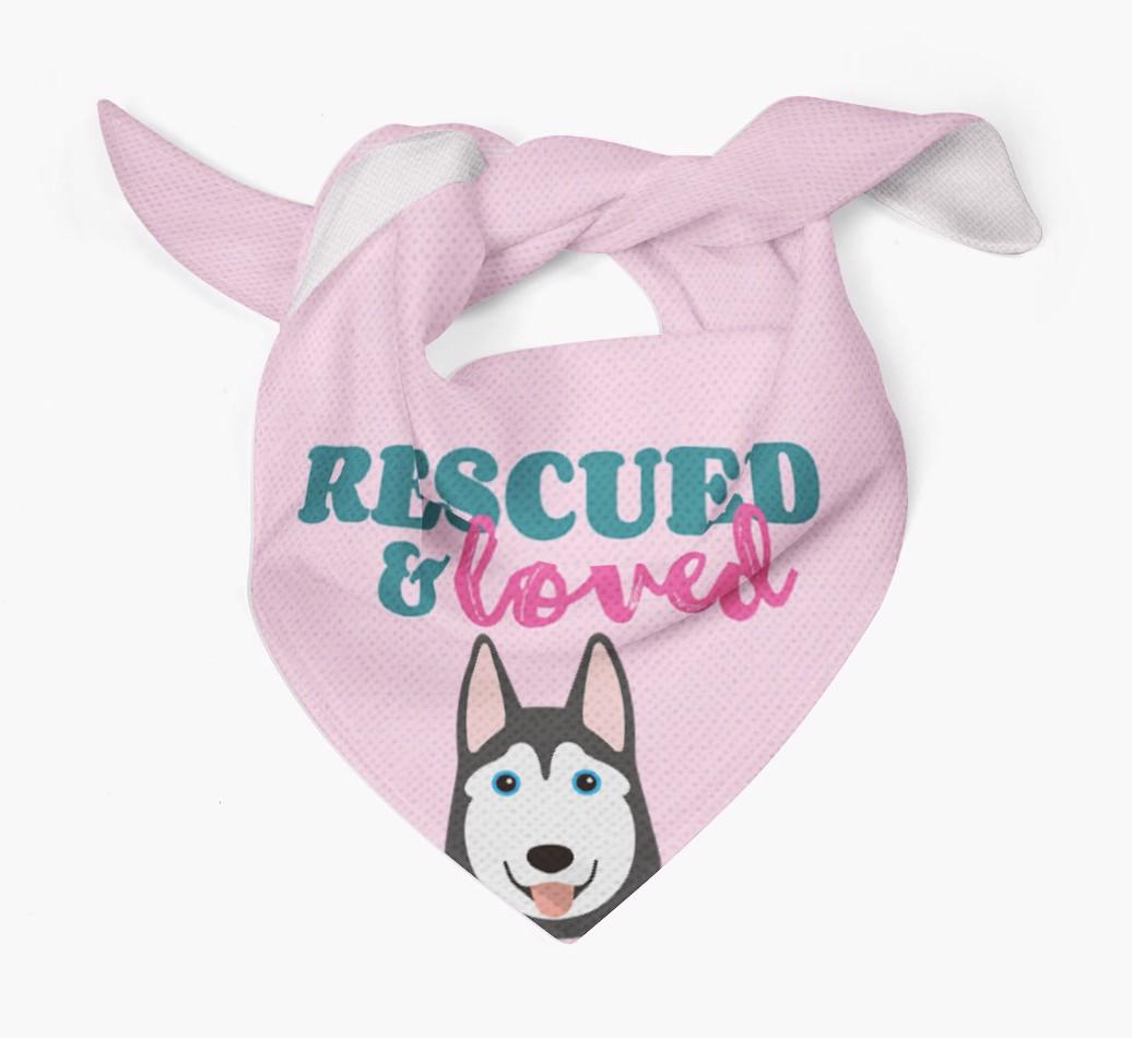 'Rescued and Loved' - Personalized {breedFullName} Bandana