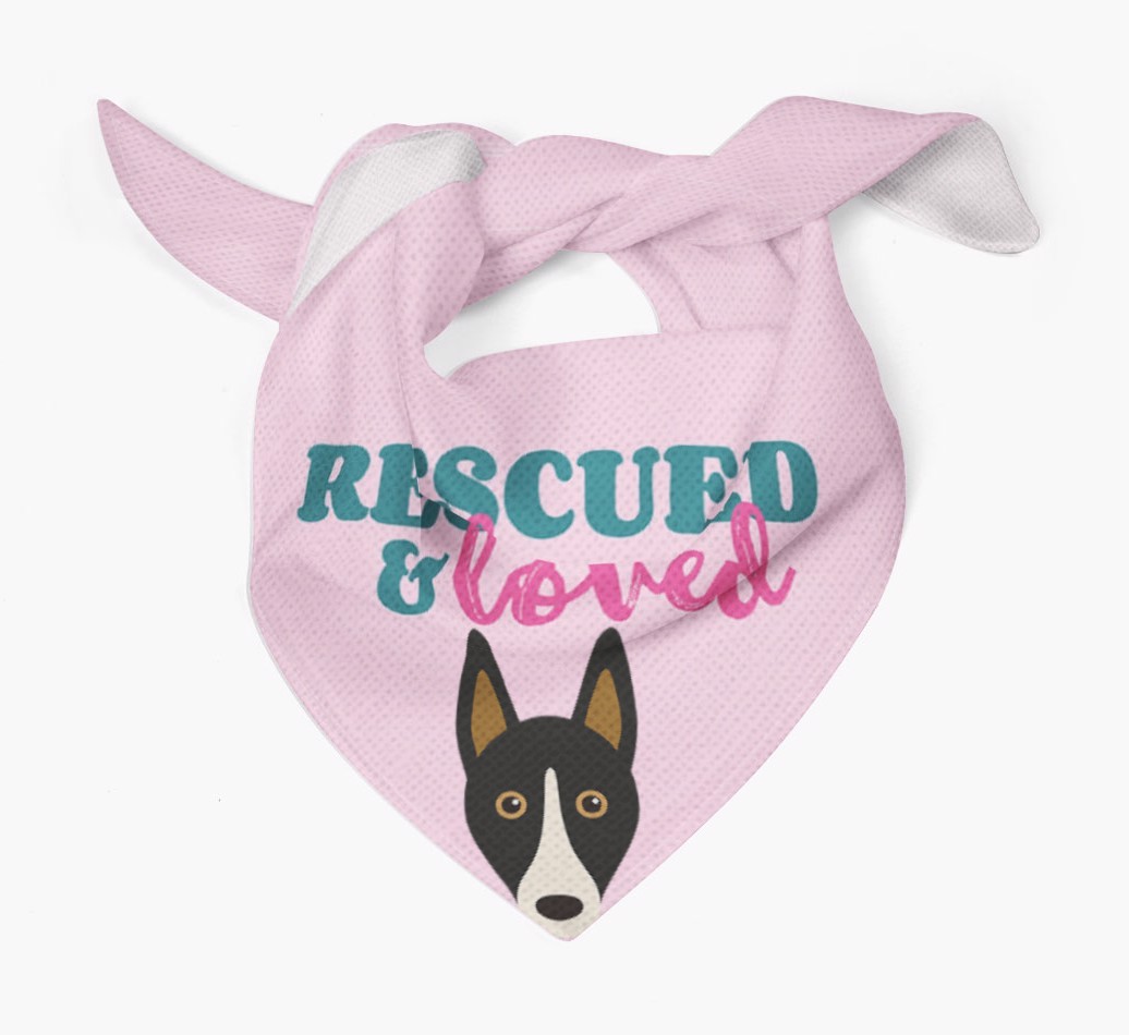 'Rescued and Loved' - Personalized {breedFullName} Bandana