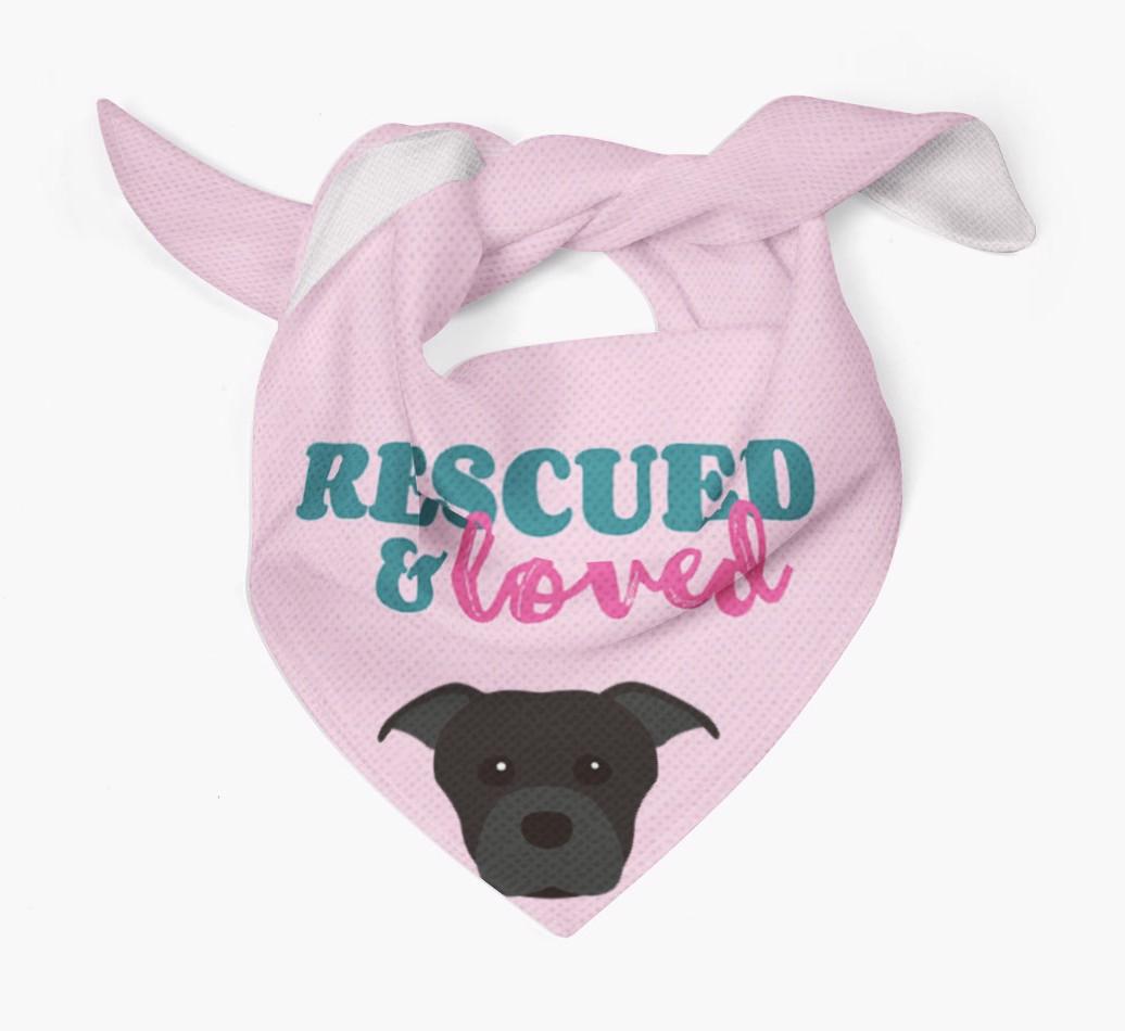 'Rescued and Loved' - Personalized {breedFullName} Bandana