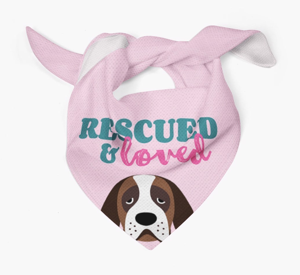 'Rescued and Loved' - Personalized {breedFullName} Bandana
