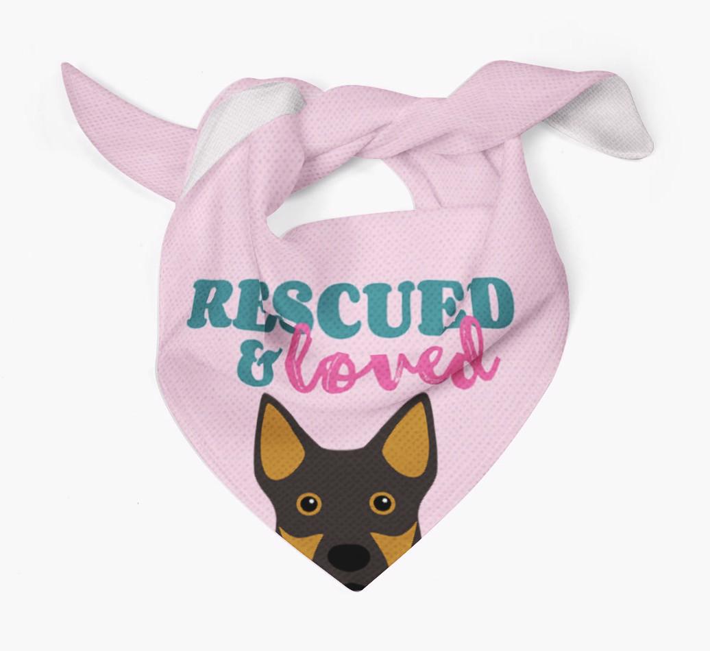 'Rescued and Loved' - Personalized {breedFullName} Bandana
