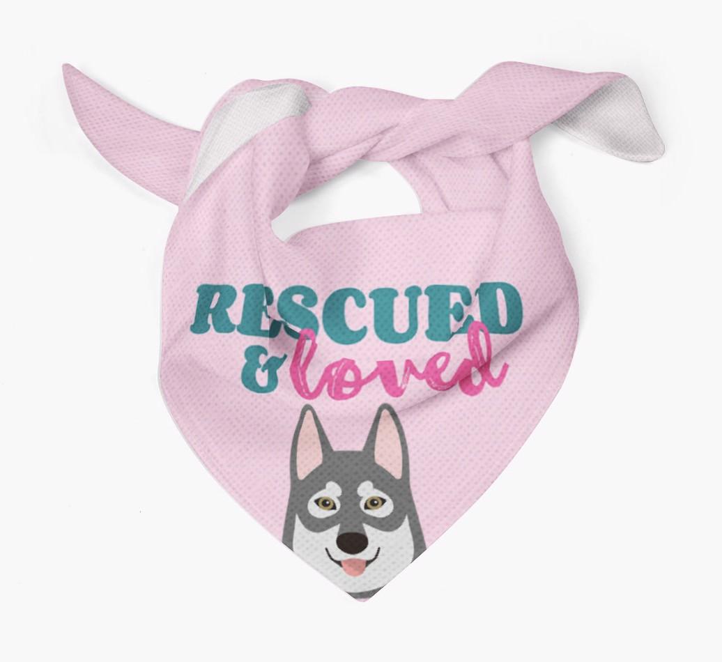 'Rescued and Loved' - Personalized {breedFullName} Bandana