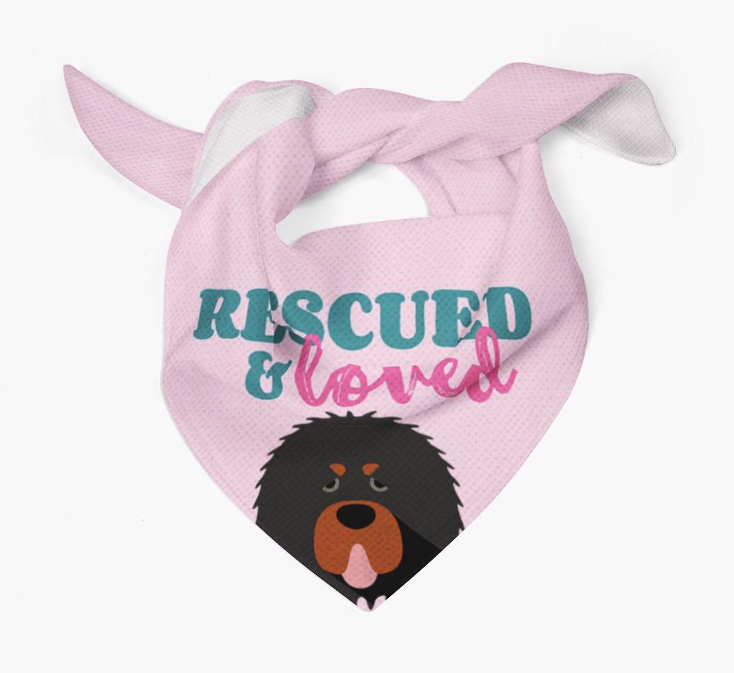 'Rescued and Loved' - Personalized {breedFullName} Bandana