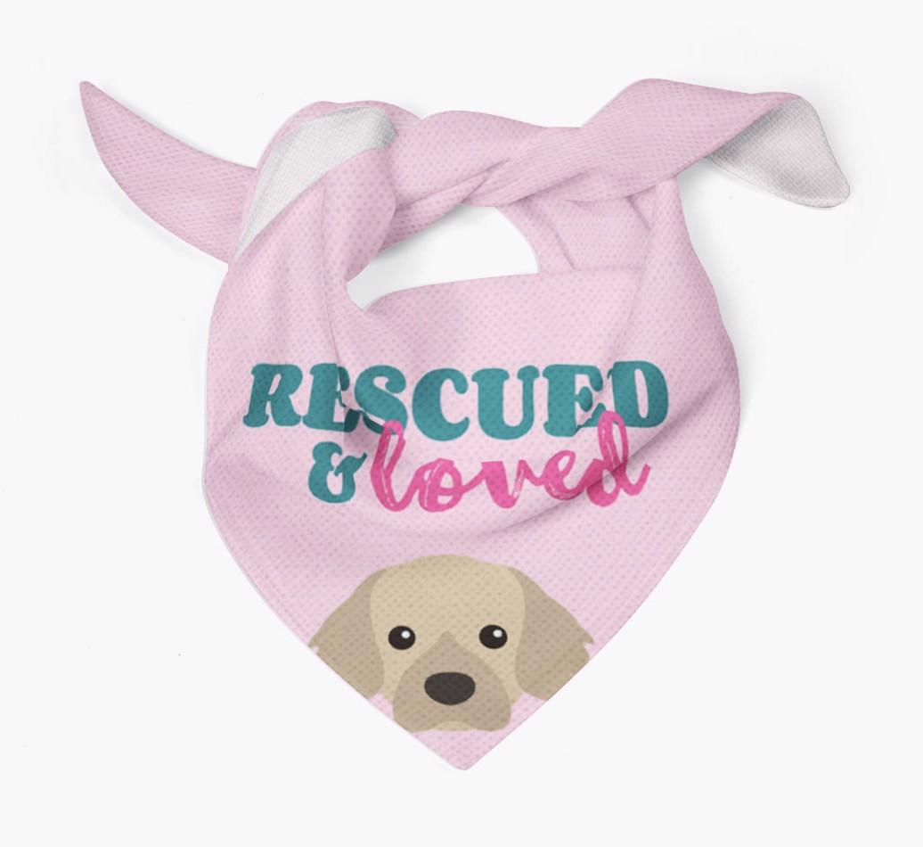 'Rescued and Loved' - Personalized {breedFullName} Bandana
