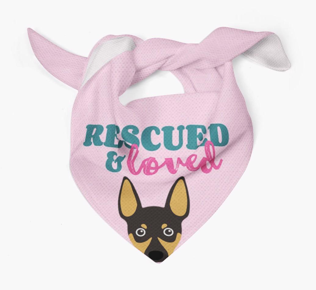 'Rescued and Loved' - Personalized {breedFullName} Bandana