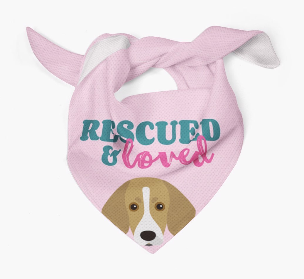 'Rescued and Loved' - Personalized {breedFullName} Bandana