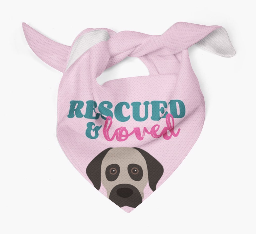 'Rescued and Loved' - Personalized {breedFullName} Bandana
