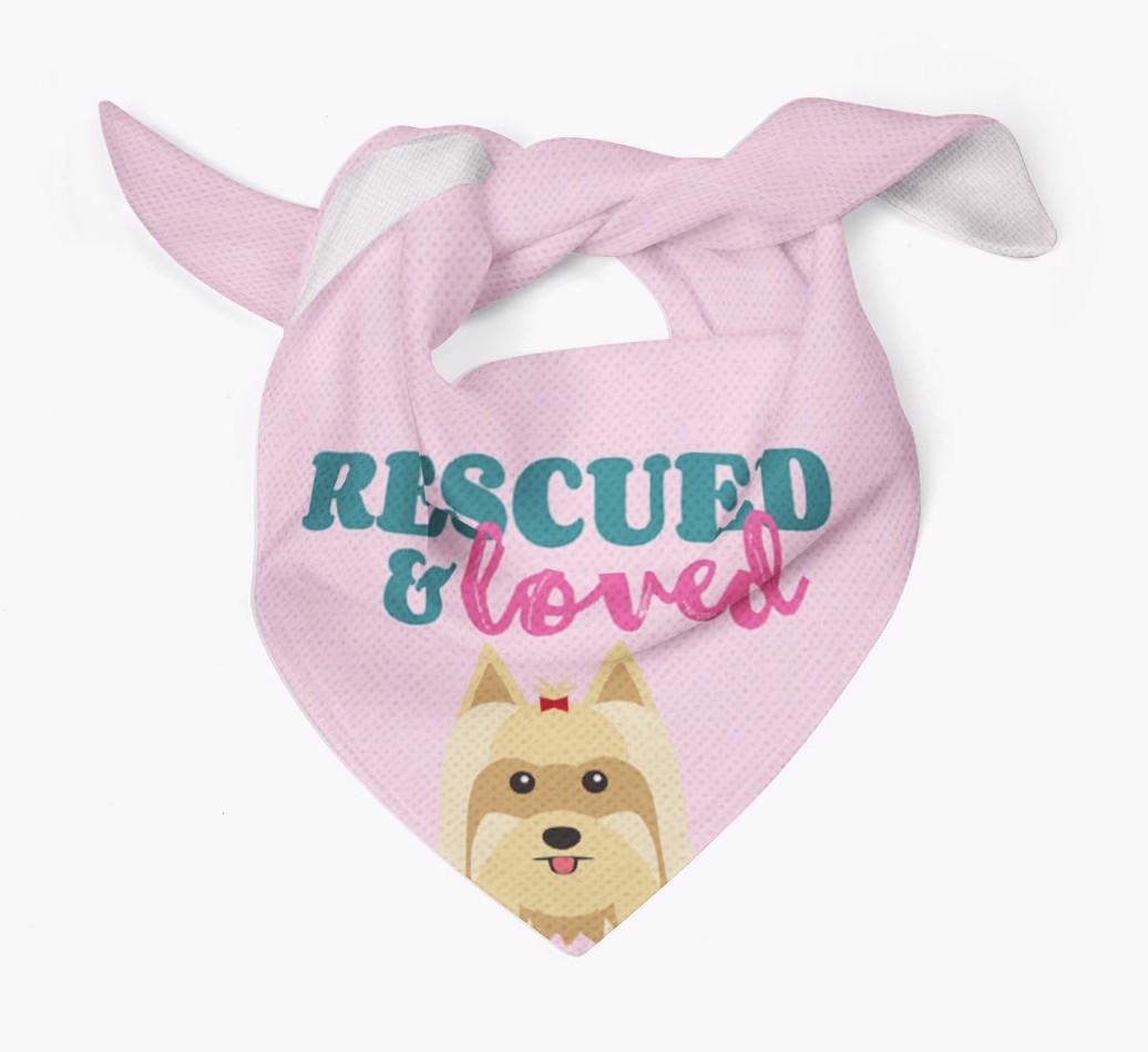 'Rescued and Loved' - Personalized {breedFullName} Bandana