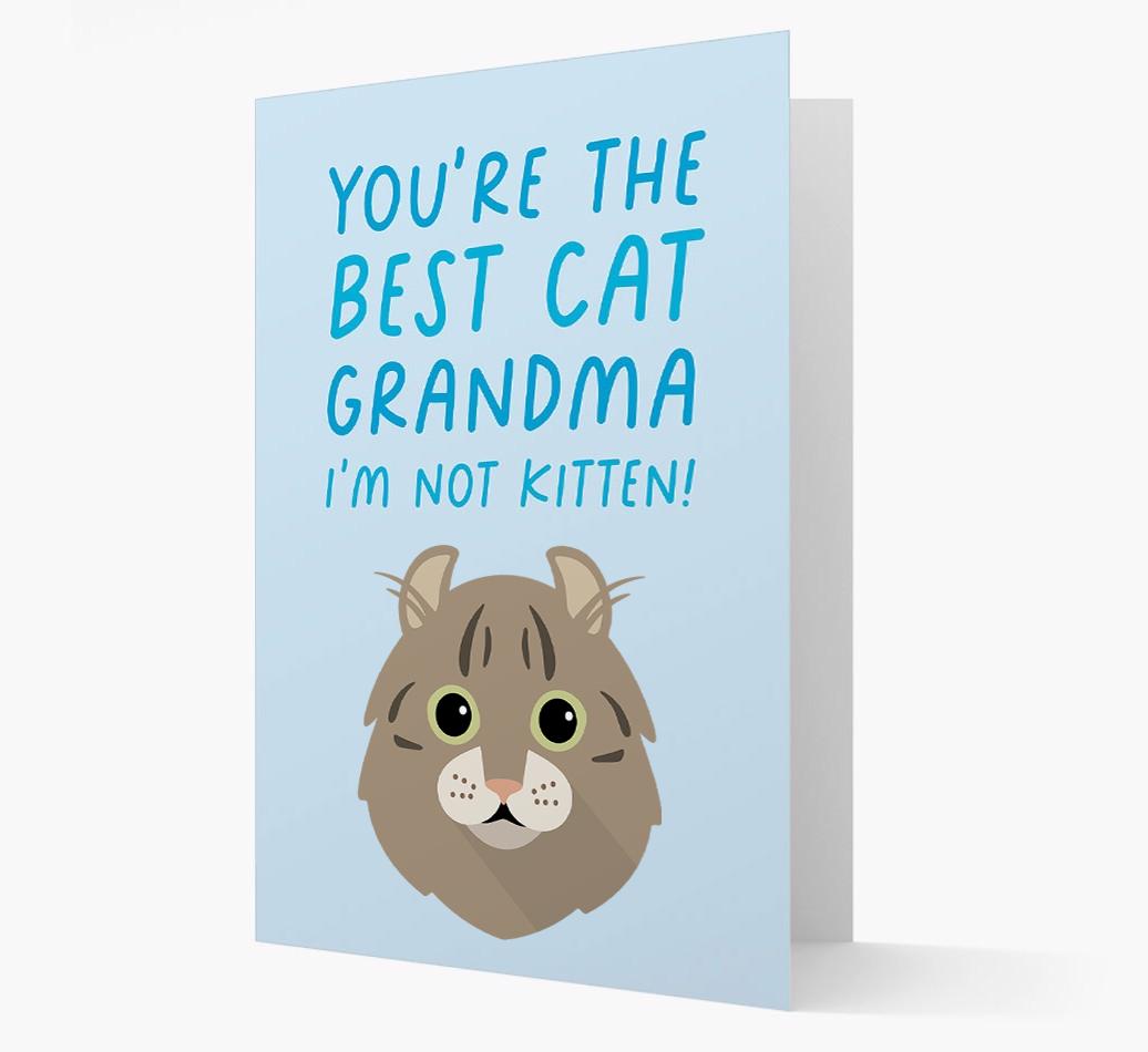 'Best Cat Grandma' - Personalized {breedCommonName} Card