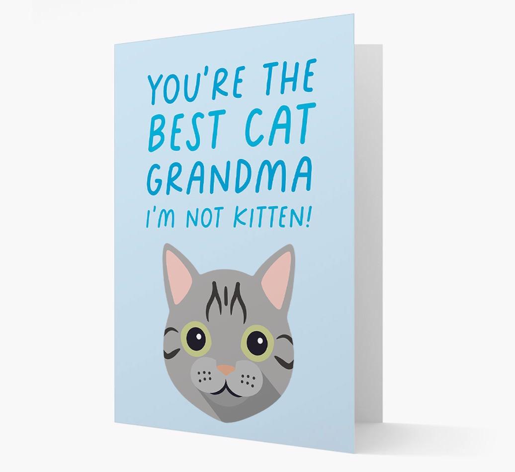 'Best Cat Grandma' - Personalized {breedCommonName} Card