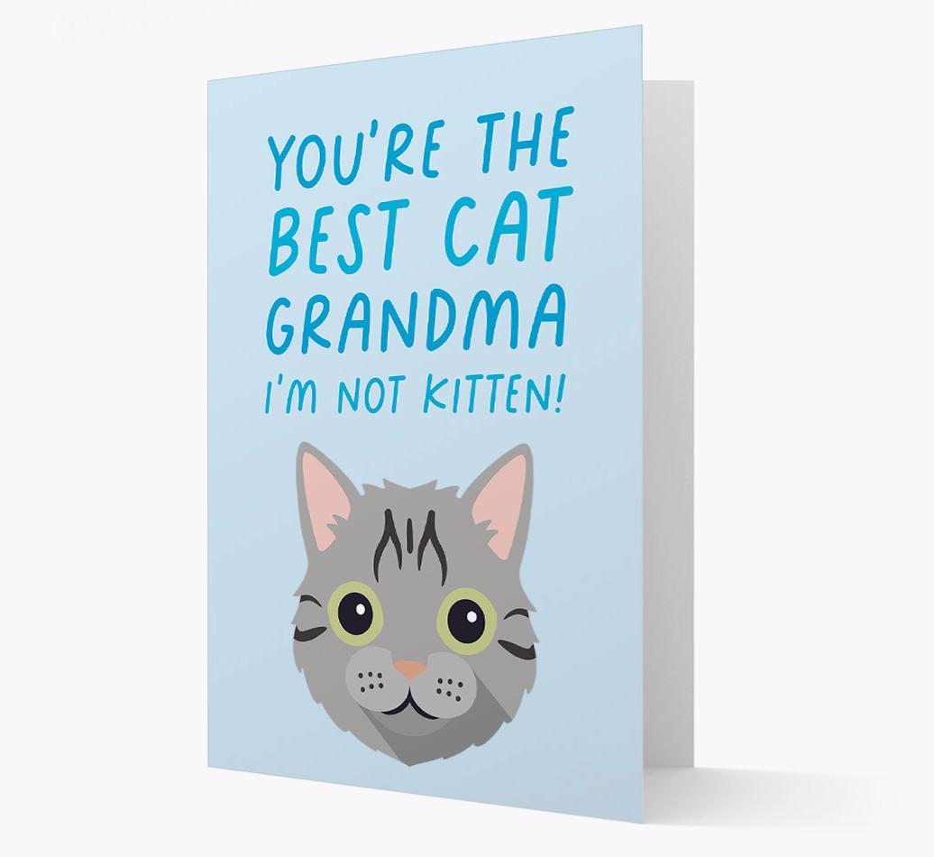 'Best Cat Grandma' - Personalized {breedCommonName} Card
