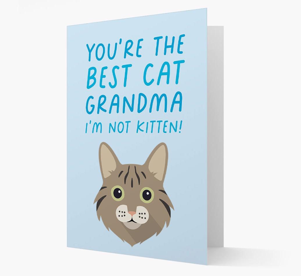 'Best Cat Grandma' - Personalized {breedCommonName} Card