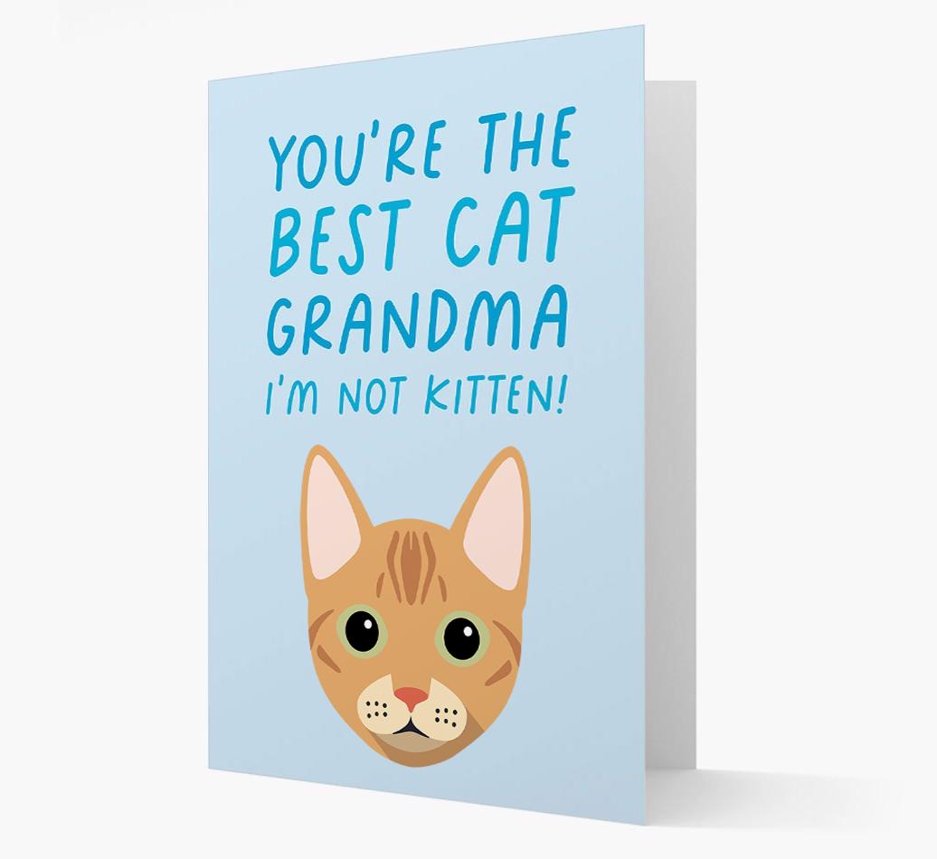 'Best Cat Grandma' - Personalized {breedCommonName} Card