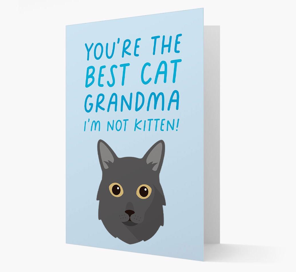'Best Cat Grandma' - Personalized {breedCommonName} Card