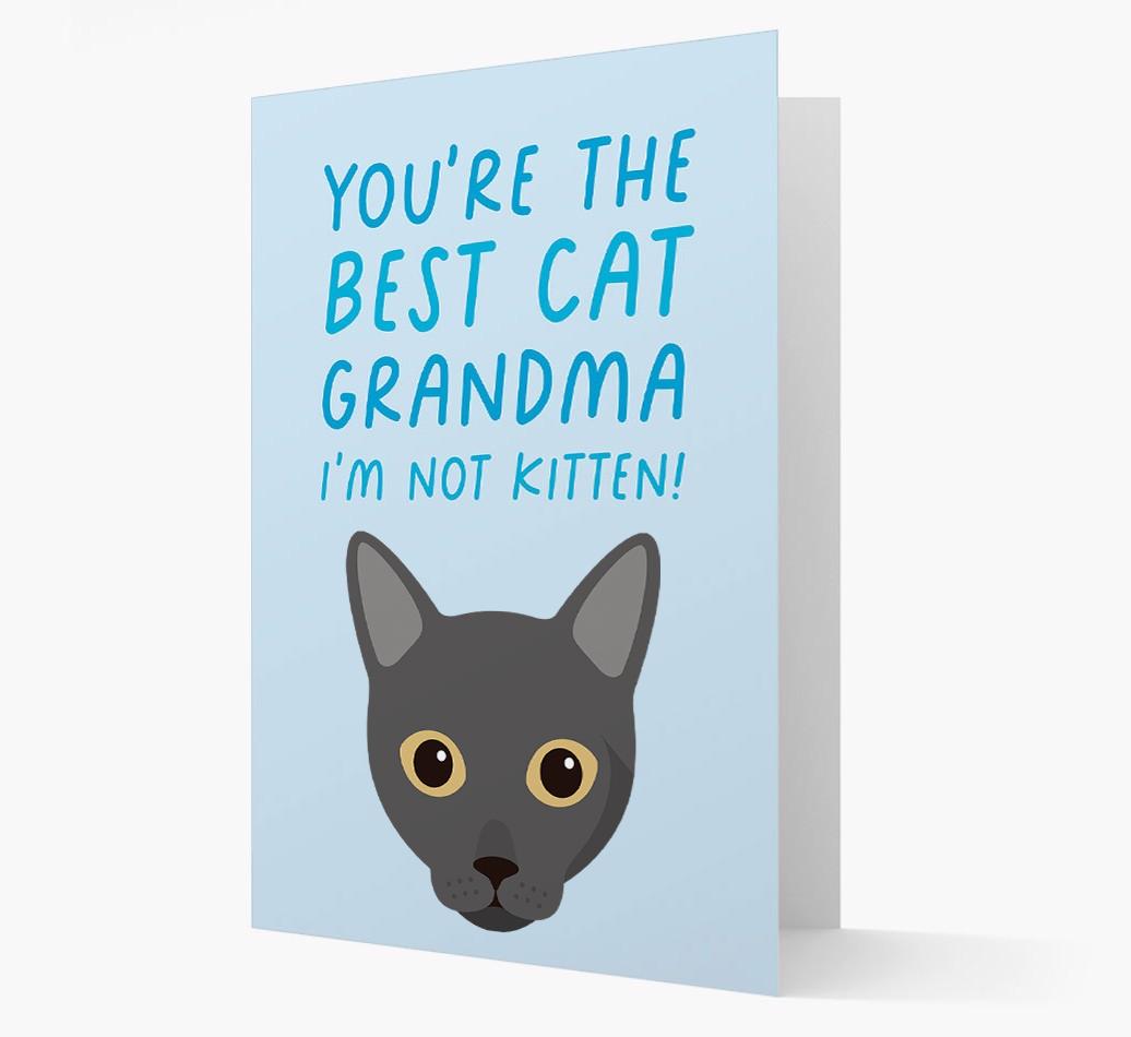 'Best Cat Grandma' - Personalized {breedCommonName} Card